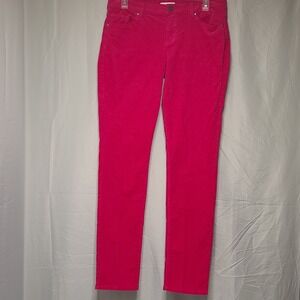 New York and Company Corduroy Pants Size 6 Womens Mid Rise Pink Cotton Trousers